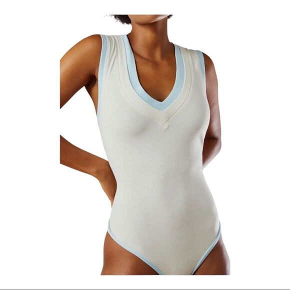 NWT Free People Intimately Cozy Girls Tank Bodysuit Ivory - Picture 2 of 10